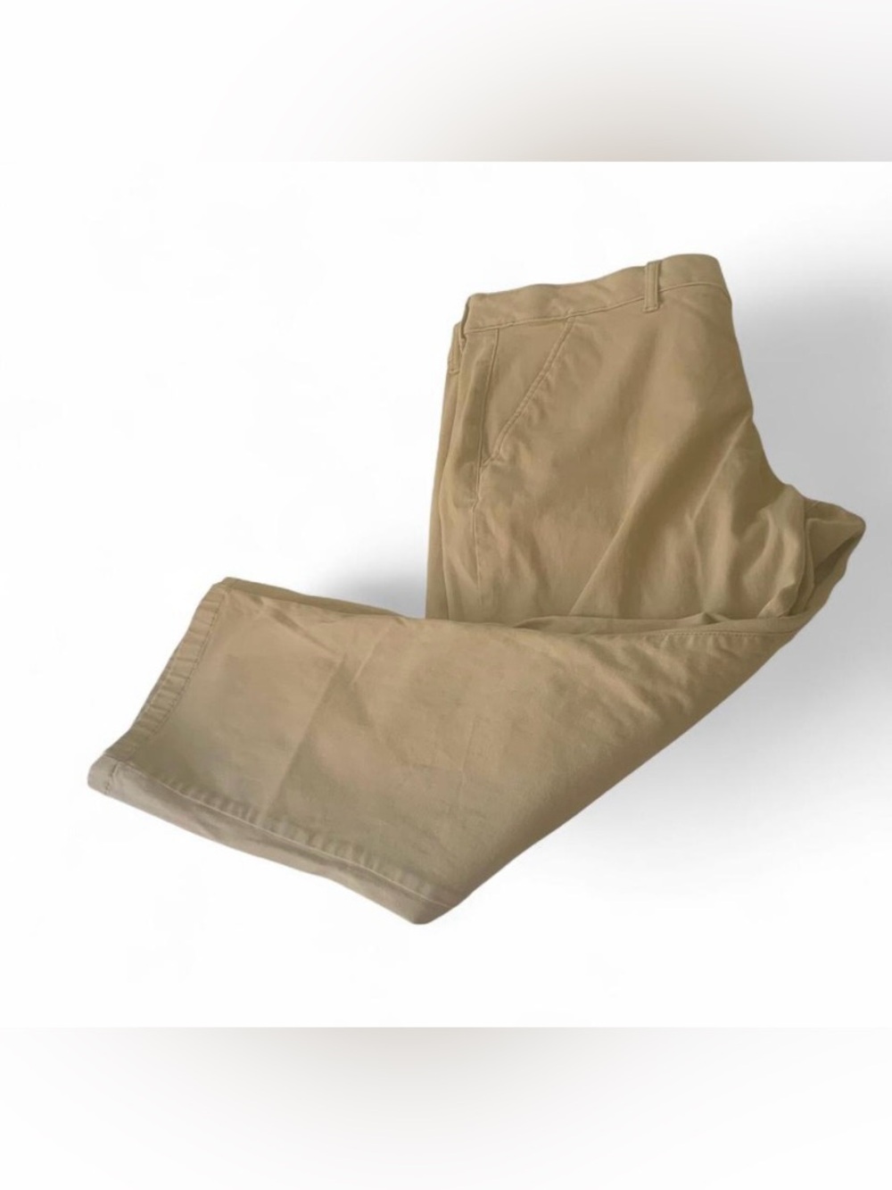 St Jhon’s Bay girlfriend cream trousers plus  size 18 Petite relaxed fit neutral